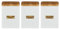 Typhoon Otto Square White Set of 3 Tea, Coffee Sugar Canisters