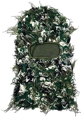 FAIRUO Knit Distressed Balaclava Distressed Knitted Full Face Ski Mask Ski Balaclava Fuzzy Balaclava Camouflage Balaclava, für ARMY Green, for M