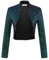 Belle Poque Damen Paillettenjacke Langärmelig Vorne Offen Party Cropped Cardigan zuckt mit den Schultern