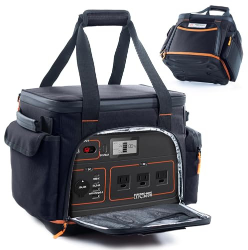 FRECOLSH Reise-Tragetasche, kompatibel mit Jackery Explorer 1000, tragbarer Kraftwerk-Aufbewahrungskoffer mit wasserdichtem Boden und Tasche für Jackery Zubehör, Solargenerator, nur