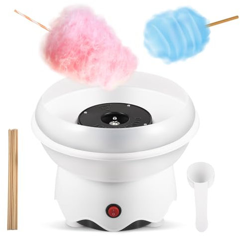 Mini Cotton Candy Machine for Kids, Includes Sugar Spoon, Cotton Sticks for Birthday Party Favors, Home Use
