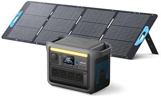 Anker SOLIX C1000 Portable Power Station with 200W Solar Panel, 1800W Solar Generator, LFP (LiFePO4) Battery, 4 AC Outlets, Up to 2400W for Home, Power Outages, and Outdoor Camping