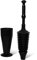 OUTSTANDER Drain Plunger Set – Powerful Plumbing Suction Tool for Unblocking Toilets, Sinks & Drains, Heavy Duty Flexible Unblocker for All Types of Clogs, Black (Toilet Plunger with Caddy)
