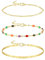 KRFY Or Bracelets Cheville en Acier Inoxydable Plaqué Or 14 Unités De Cheville en Acier Inoxydable Perles Chaîne À Maillons Cubains Ensemble Réglable Boho Bracelets De Cheville pour Femme Bijoux
