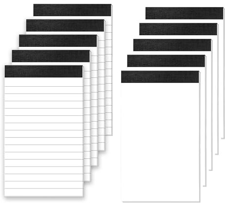 Roosea Notizblock A7 10 Stück Notizbuch A7 Kleines Notizblöcke Liniert Block Abreißbar Notizzettel Klein Schreibblock Kleiner Notizblock Nachfülleinlagen für Arbeit Studie Büro Schule Haushalt