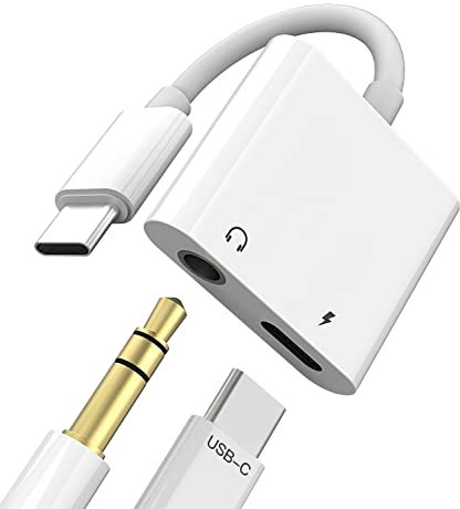 Adaptador USB C a Jack 3.5 mm 2en1 para Apple iPhone15 Pro MAX Plus Mini para iPad Compatible con Samsung DAC Auriculares Tipo C Cable Cascos Audio Auxiliar Coche Accesorios Microfono Cargador Dongle