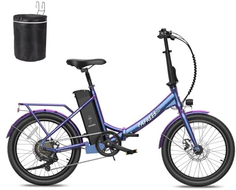 Fafrees F20 Lasting E Bike Klapprad 20 Zoll, Elektrofahrrad 250W, Pedelec 36V 18.2Ah Akku, 25km/h E Fahrrad für Herren Damen, Faltrad City Ebike Reichweite bis zu 125-160km (Buntes Lila)