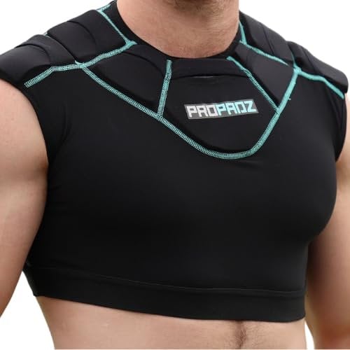 PROPADZ Adult Rugby Shoulder Pad Vest – World Rugby Approved, Modular Gel Pads, Lightweight and Breathable Protection for All Levels (L)