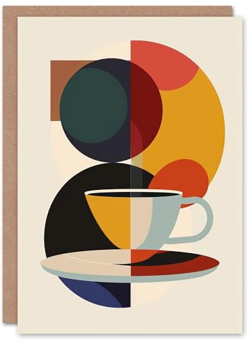Artery8 Kaffeetasse Bauhaus Geometrisch Design Geburtstagskarte