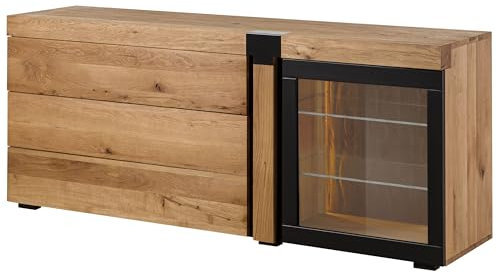 MASSIVMOEBEL24.DE | Sideboard Eiche Natur geölt Rotterdam - Verschiedene Größen, Farbe:Natur geölt, Größe:180x45x75 cm (BxTxH)