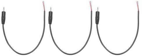 sourcing map 3pcs 2.5mm Male Jack to Bare Wire Open End Replacement TRS 2 Pole Stereo Mono Audio Cable Plug Jack for Earphone Headphone Cable Repair, 0.25m