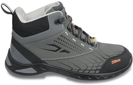 BETA 7274G, Zapatos Altos de Seguridad FitEVOLUTION en Nabuk Hidrorrepelente, Zapatos de Trabajo Antiperforación con Soporte de Estabilidad en el Talón, Talla EU 45, 650g