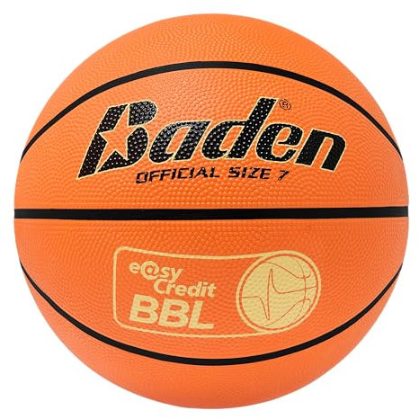 Baden Basic easyCredit BBL klassischer Gummibasketball für Training, Schule und Freizeit - langlebiger Basketball, 7, orange