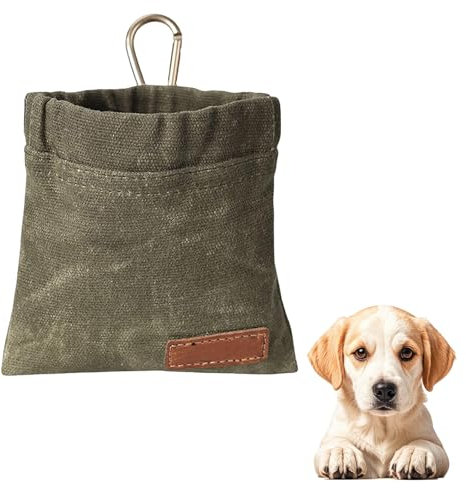 Leckerlibeutel für Hunde, Freihändige Hundeleckerlitasche Hundetraining mit Karabiner Freihändige Hundeleckerlitasche Automatischem Verschluss Welpen Leckerlitasche für Hunde Hundetraining (Grün)