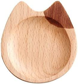 WZYYCV Gravy Bowl Gravy Boat Seasoning Plate Cat Sauce Dish Creative Small Wood Dish Saucer Household Wood Saucer Kitchen Accessories Sauce Jug Dripless Lip Spout