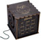 FINGERINSPIRE Boîte à Fil en Bois 14x10.4x13.7cm Couleur Café MDF Bol à Fil en Bois Avec Crochet Trou de Mesure Boîte de Rangement Multifonctionnelle pour Outils de Tricot Organisateur Tricot pour Fil