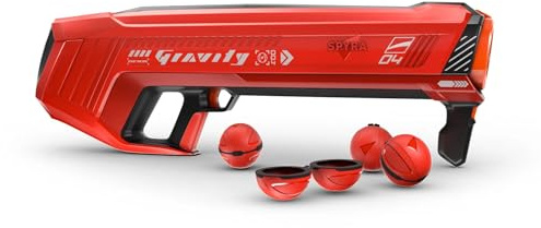 SpyraGravity | Leistungsstarker elektrischer Wasserbombenwerfer| 4 Wiederverwendbare Wasserbomben| LED Schuss- & Batterieanzeige| 16m Reichweite| Premium Sommer Strand Pool Spielzeug
