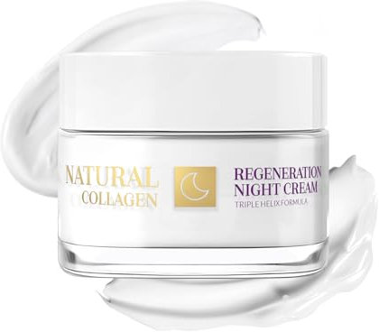 REVOUS - Nachtcreme Night Cream mit Kollagen und Sheabutter - Regenerierende Nachtpfelge mit Vitamine A und E sowie Meerfenchelextrakt - Anti-aging Gesichtscreme ab 40 ab 60 - glätten Fältchen - 50ml
