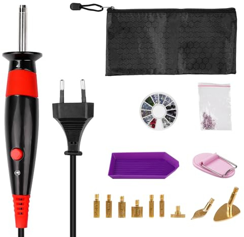 LetCart Heißfixierer-Set – Professioneller Strass-Steine-Applikator mit 9 Aufsätzen für Stoff, Leder & DIY-Projekte