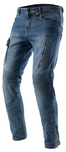 REBELHORN Vandal Mono Motorradjeans Motorradhose Herren | Armalith Denim | RE ZRO Stufe 2 Knie, Hüft und Steißbein Protektoren | 2 Belüftungskanäle | Schutzstufe AA | Tapered Fit