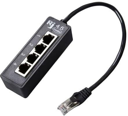 Adaptador divisor de cable de red Ethernet de 4 puertos para computadoras e impresoras conectadas a Internet