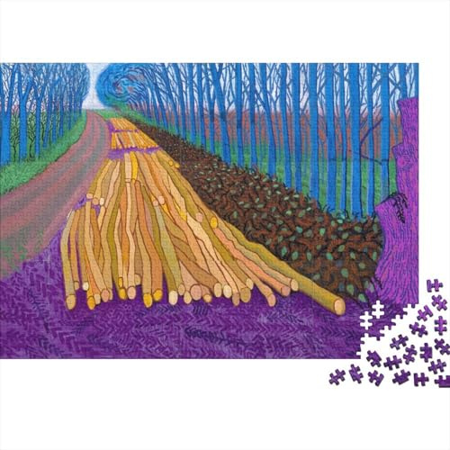 David Hockney Holz-Puzzles Kunst Puzzle Für Erwachsene, Tolles Geschenk Lernspiel Spielzeug Geschenk Für Ölmalerei Holzpuzzle 1000 Pcs