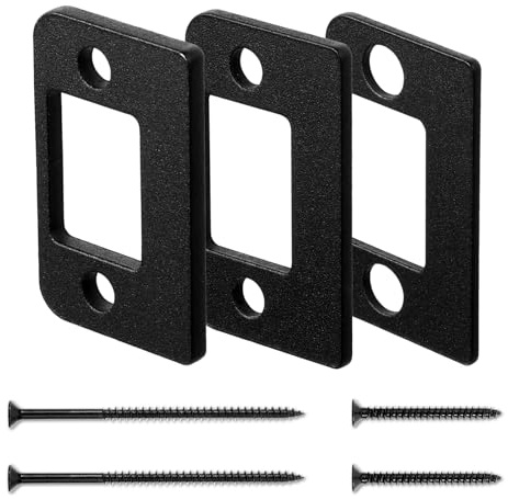Standard Door Strike Spacer Shim Plates, Set of 3 Different Thickness, Stainless Steel Universal Residential Security Striker, Door Gap Blocker Kit Block Access to Latch