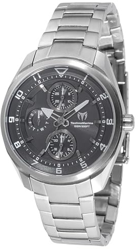 Technomarine Ocean - Quantum TM-318107 Women's Watch - Quartz Movement - Stainless Steel with Black Dial - 36 mm