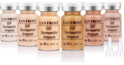 BB Facial Glow Serum Starter Kit Hyaluronsäure Essenz Foundation Skin Care Kit 8ml 6pcs, Kombiniert mit Niacinamid und Peptiden zur Aufhellung des Hauttons Anti-Aging Foundation 6-Color Mix Pack