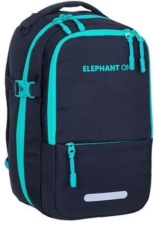 Elephant Fly Small Rucksack Handgepäck 20L, Schwarz Türkis S 13131 +g | Flugzeug 20 L Bus Reisetasche Klein Tasche Travel 40x25x20cm Anti-Theft
