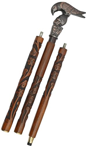 Totenkopf Gehstock mit Aluminium-Raben-Griff, Holzschaft, Vintage-Stil für Männer & Frauen, Sammlergeschenk