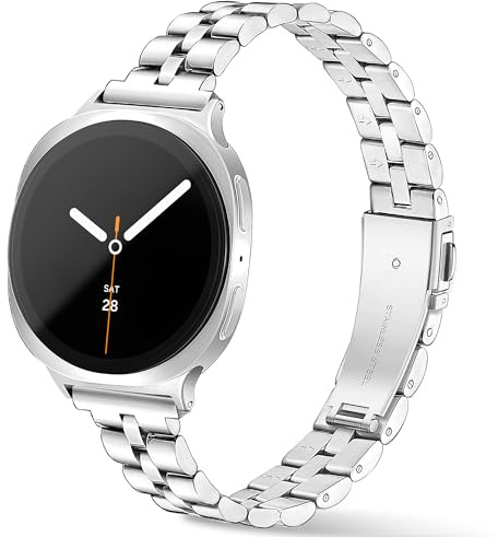Ocaer Kompatibel mit Samsung Galaxy Watch 8/7/FE/6/5/4 Armband 40mm 44mm, 8 Classic/6/4 Classic 42mm 43mm 46mm 47mm, 5 Pro 45mm, Elegant Edelstahl Metall Watch Band für Damen