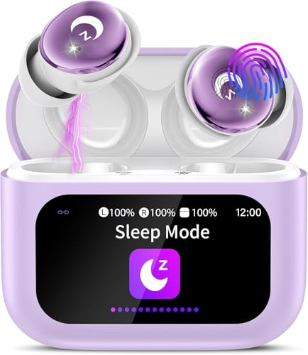 VEKJ Cuffie, Cuffie per Dormire con Touch Screen, 48 Ore Auricolari Bluetooth, Uva viola