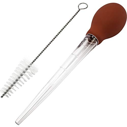 Westmark Seringue à Jus/Sauce, avec brosse de nettoyage, longueur : 28 cm, en plastique, rouge/transparent, 15252270