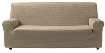 Zebra Textil Estoralis | Vega Sofabezug im modernen Design | Elastischer Jacquardstoff | Elfenbein | Für 3-Sitzer-Sofa von 170 bis 220 cm. | Sofaschutz | Anpassbar an alle Arten von Sesseln
