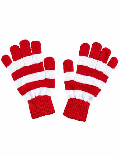 Strickhandschuhe rot/weiß one Size