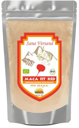 Maca Pulver RED 500g BIO Original aus Peru Junin, reines rotes Maca Wurzel, rein pflanzlich ohne Zusatzstoffe, Vegan Gluten und Laktose frei.