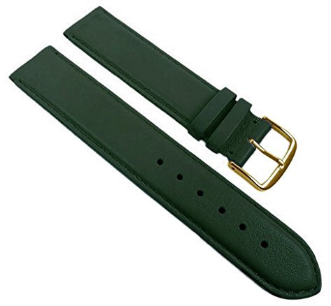 Herzog Uhrenarmband 12mm - 30mm | Kalbsleder, dunkelgrün mit Naht 32234G, Stegbreite:18mm