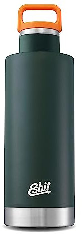 Esbit Isolierflasche Sculptor - Edelstahl Trinkflasche 1000 ml in Grün - für warme und kalte Getränke