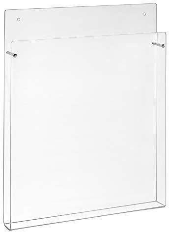 DIN A4 Wandprospekthalter aus Acrylglas mit kleiner Fülltiefe (23mm) - Zeigis® / Wandhalter/Dokumentenhalter/Zeitschriftenhalter/Broschürenhalter/Transparent