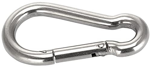 FASTON Edelstahl Karabinerhaken 6x60 (2 Stück) ohne Kausche Edelstahlkarabiner mit Schnapphaken V4A Feuerwehrkarabiner Sports Karabiner Haken Segel