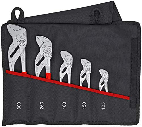 KNIPEX Tools - 5 Piece Pliers Wrench Set in Tool Roll (001955S4)