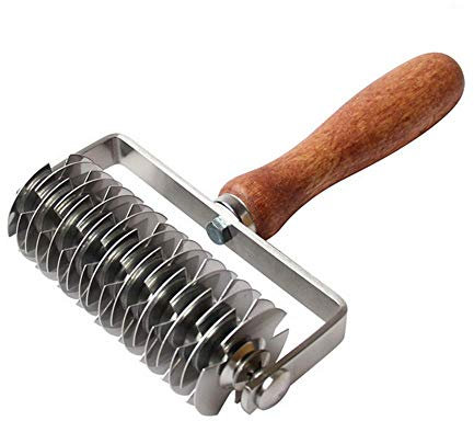 XIZHI Pizza Gitter Roller Gitterroller, Gitterwalze Edelstahl Teig Gitter Top Keks Edelstahl Backen Werkzeug Kuchen Brot Netz Messer Backen