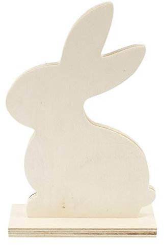 Ideen mit Herz Deko-Hase aus Holz zum Aufstellen | 21,6 cm x 12,5 cm x 4,3 cm