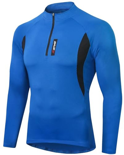 MEETWEE Herren Radtrikot Fahrradtrikot Langarm, Fahrradbekleidung Radshirt Fahrradshirts für Männer, Atmungsaktive Cycling Jersey Schnell Trocknen Radsport Bekleidung