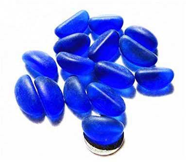 Molinter Galets décoratifs décoratifs en verre - Pour jardin, aquarium, allée - 1 kg (bleu)