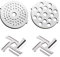 Stainless Steel Meat Grinder Blades and Plate Set - 4 Pieces Disc Knife Cutter Discs Sanding Plates - Electric and Manual Meat Grinder Replacement Accessories