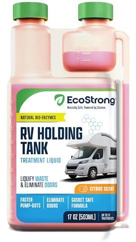 Eco Strong Wohnmobil-Toiletten-Tank-Behandlung | leistungsstarker bioaktiver Geruchsvernichter mit schwarzen Wasserabfall-Enzymen [hochwirksamer Wirkungsgrad 482 ml – Zitrusfrüchte]