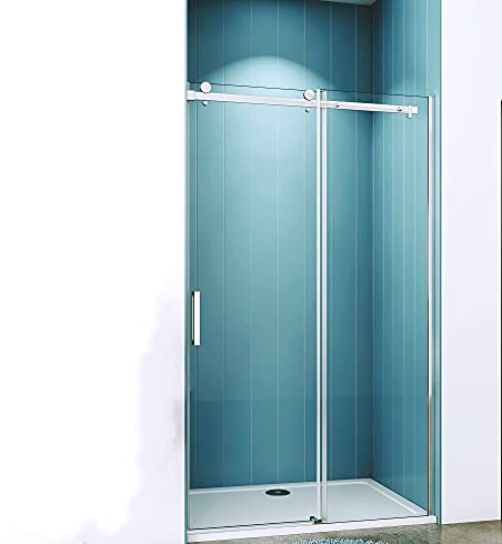 Acezanble 145x195cm Duschtür Nischentür Duschabtrennung Schiebetür 6mm glas