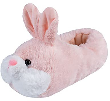 OSVINO Chaussons Femme Lapin Hiver Pantoufle Animaux Laine Confortable Doux Chaussons Peluche Doux Léger Antidérapant,Rose,35-37